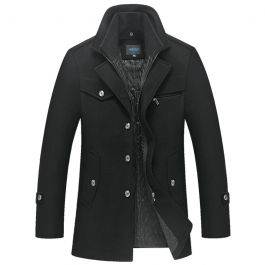 Men s Wool Coat Slim Fit Thick Walker Coat