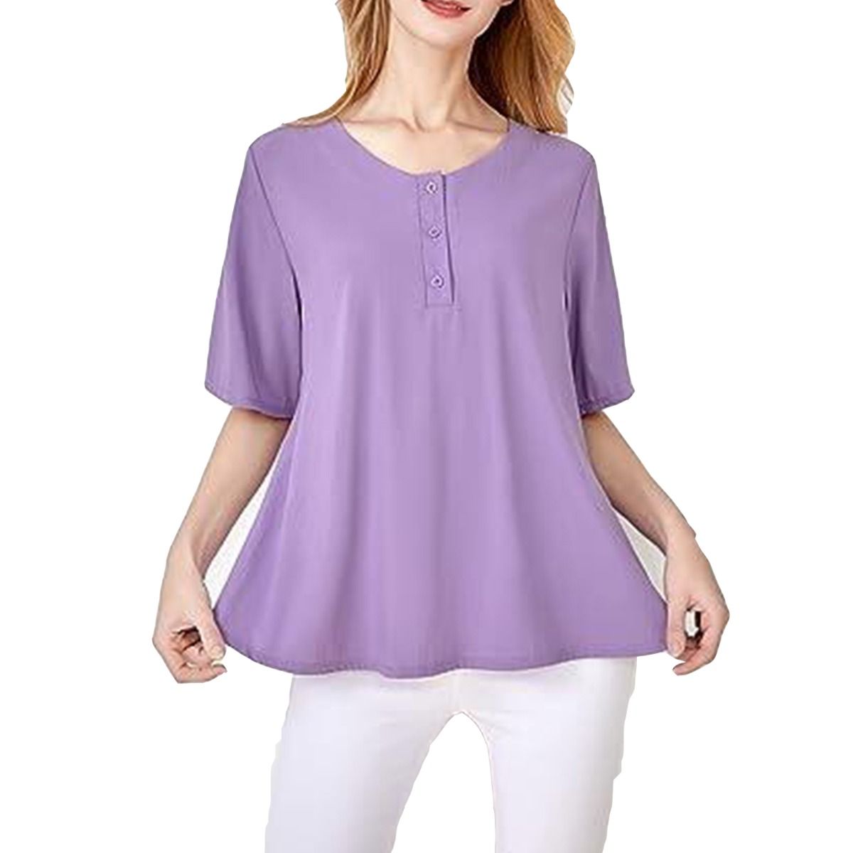 Mordenmiss Women's Plus Size Blouses Summer Boho Tops V