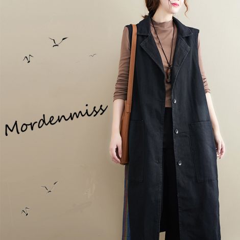 Women's Sleeveless Open Front Cardigan Casual Solid Color Lapel Vest Outwear With Pockets