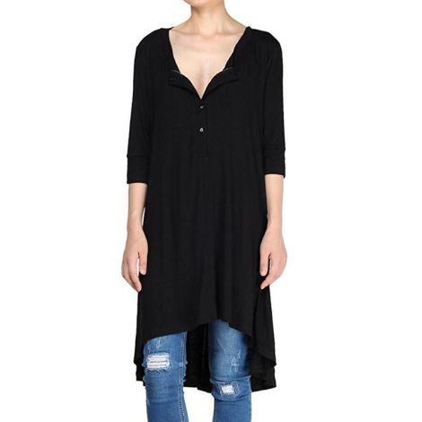 Half Sleeve High Low Loose Tunic Tops