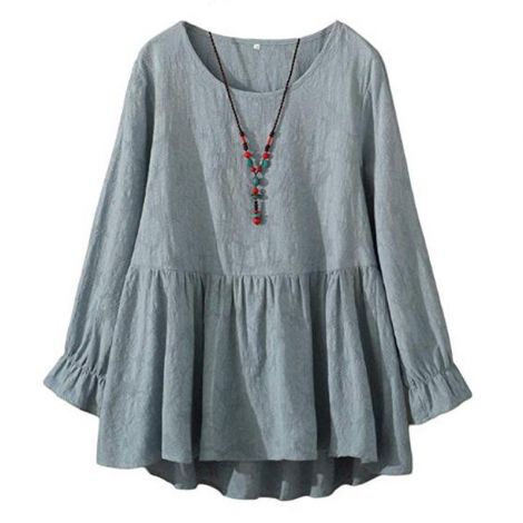 Women's Cotton Tunic Swing Mini Dress Jacquard Blouse