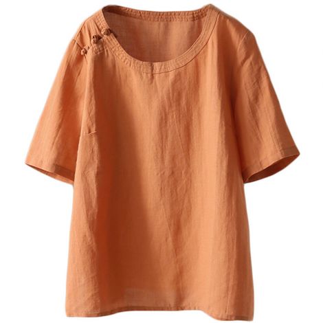 Women's Summer Linen Tunic Tops Casual T-Shirt Blouse