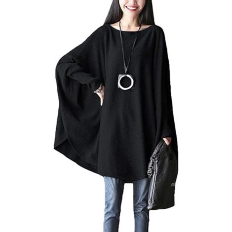 Women's Oversized Jumper Sweater Shirt Batwing Tunic Tops