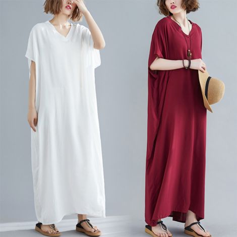 New summer bohemian V-neck maxi dress
