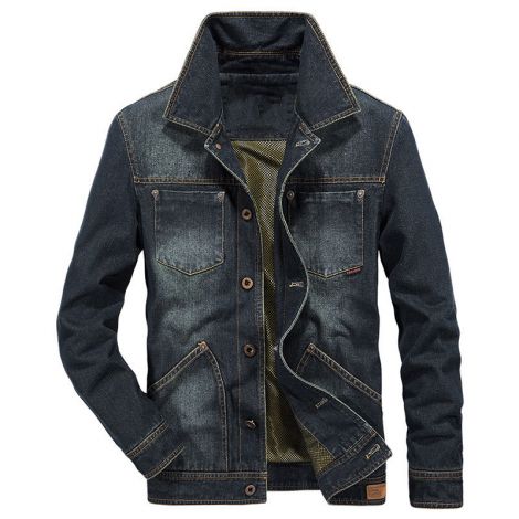 Denim Sport Coat Distressed Lapel Blazer Jeans Jacket