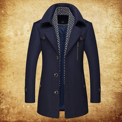 Single Breasted Coat Slim Fit Wool Business Jacket