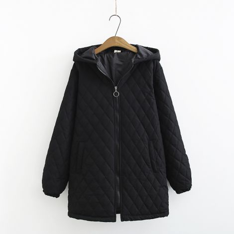 Women's Hoodied Fleece Zipper Coat Casual Jacket