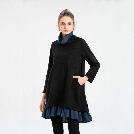 Women's Flared Layers Dress Hi-Low Ruffle Hem Tunic