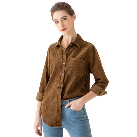 Women's Corduroy Jackets Button Down Shirts 