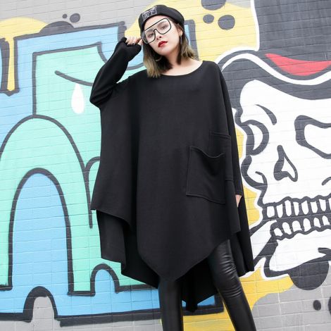 Batwing Sleeve Tunic Top Plus Size Blouse Jumper